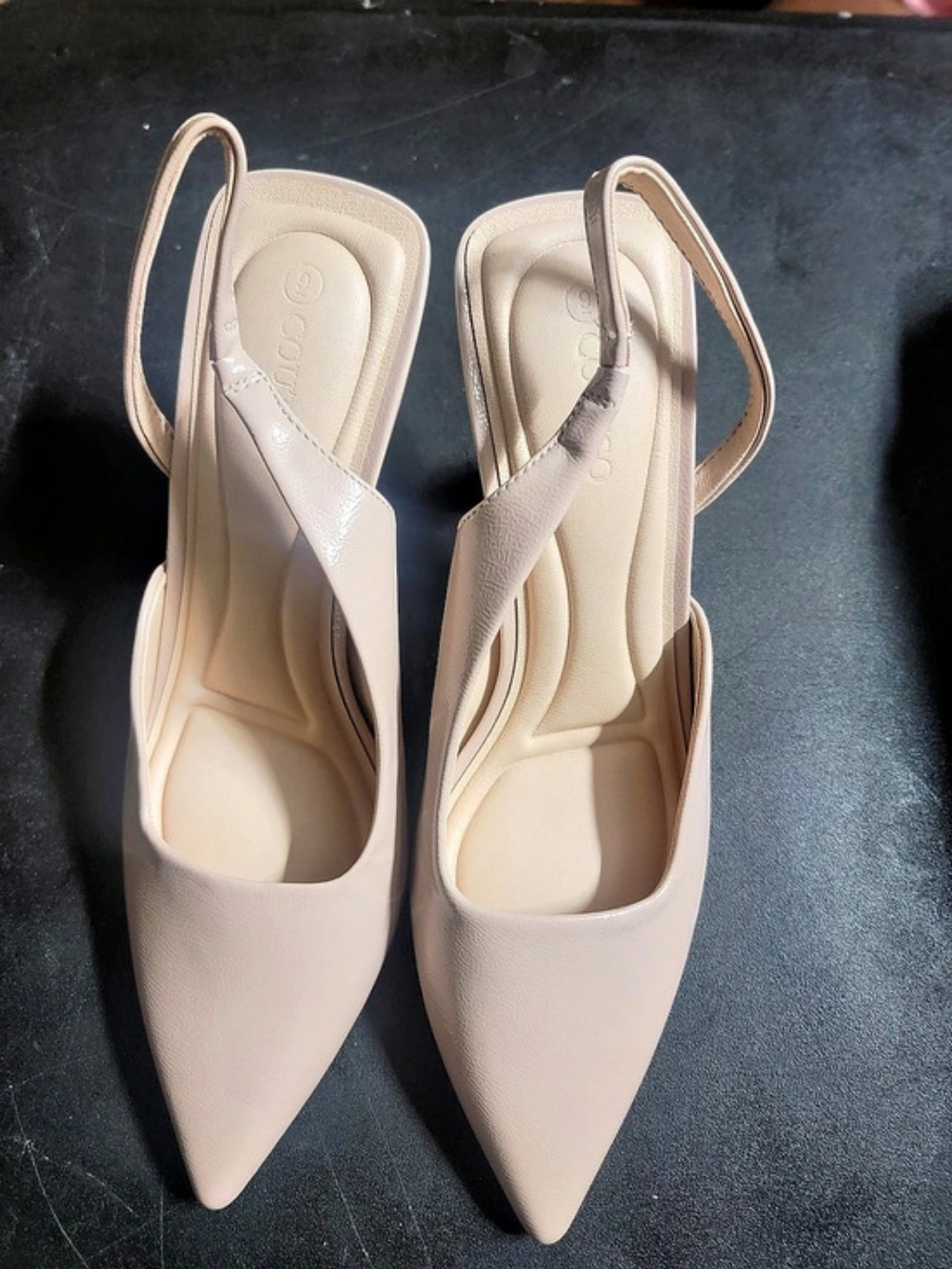 Coutgo H4D348 Pointed-Toe Slingback Heels in Pink US 6 Like New